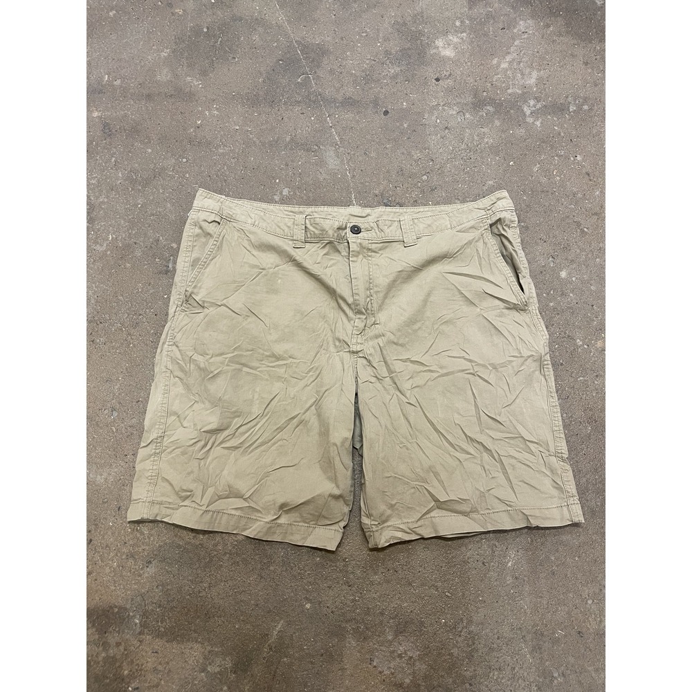Magellan Outdoors Khaki Tan Flat Front Pockets Chino‎ Men's Shorts Sz 42W